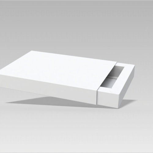 Sliding box with self fold tray