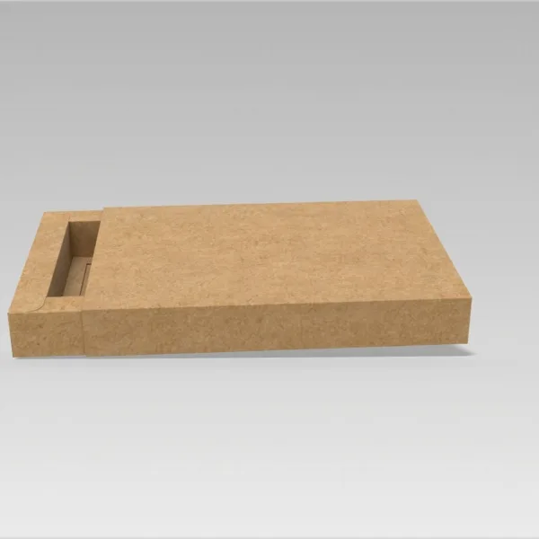 Sliding box with self fold tray